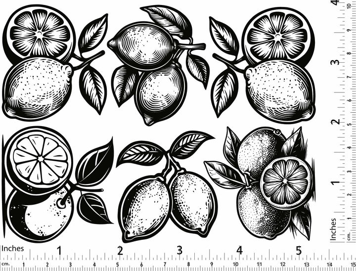 Lemons and Limes Decals - Ceramic Cone 017 - Fused Glass - Enamel