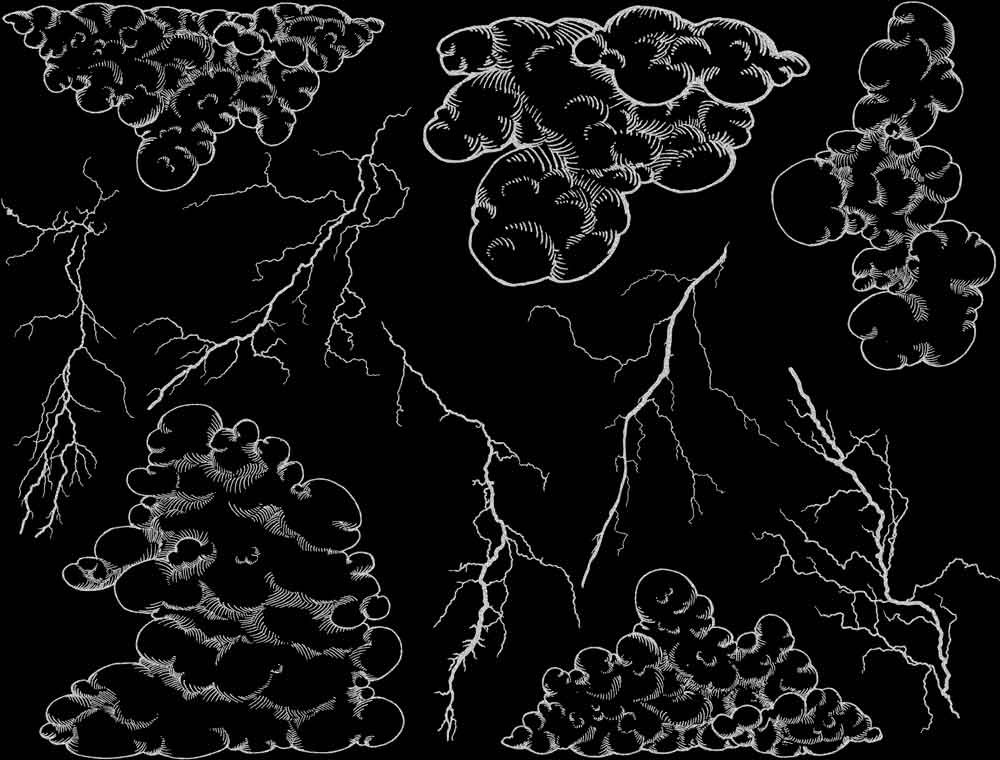 Décalcomanies d'éclairs et de nuages d'orage - Céramique Cône 017 - Verre fusionné - Émail