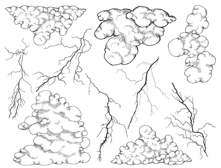 Décalcomanies d'éclairs et de nuages d'orage - Céramique Cône 017 - Verre fusionné - Émail