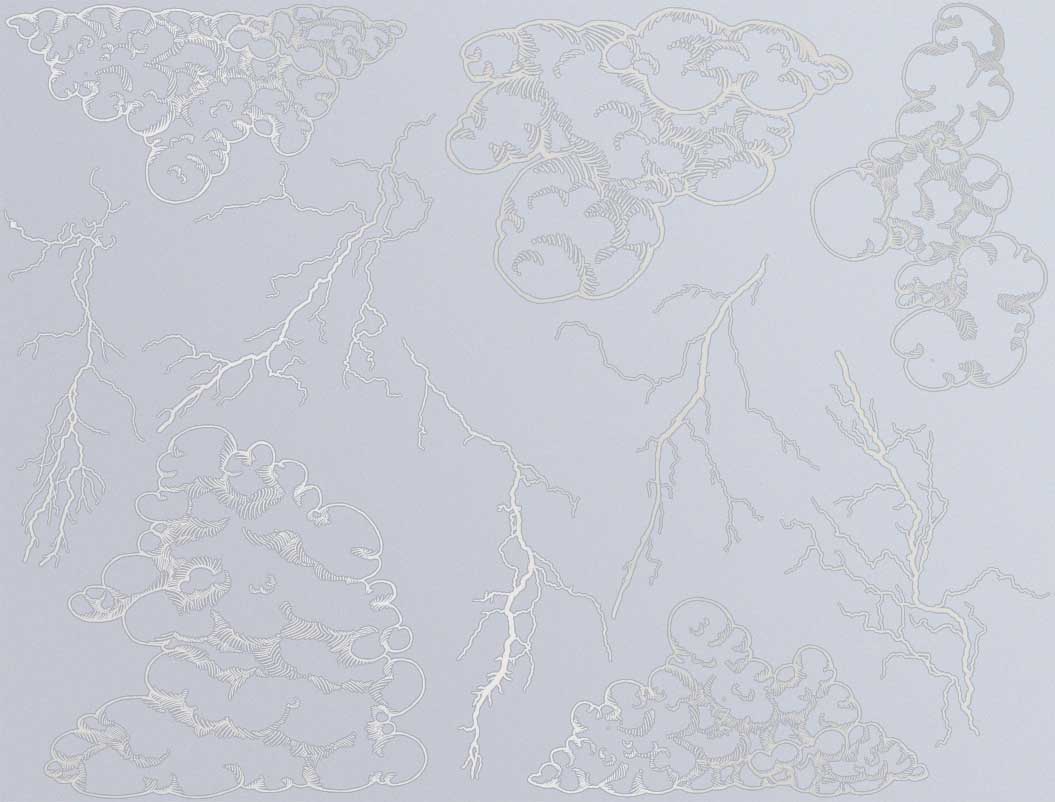 Décalcomanies d'éclairs et de nuages d'orage - Céramique Cône 017 - Verre fusionné - Émail