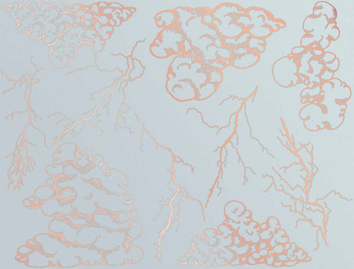 Aufkleber mit Blitz und Gewitterwolke - Glaswaren - Emaille