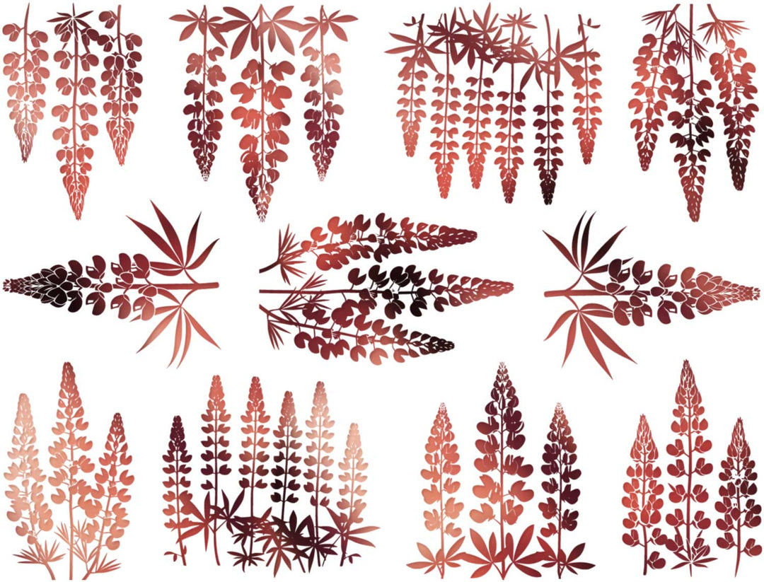 Lupins Flower Decals - Ceramic Cone 017 - Fused Glass - Enamel