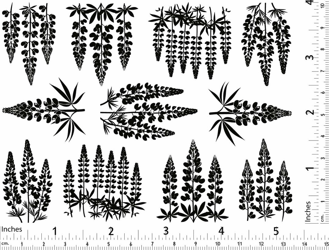 Lupins Flower Decals - Ceramic Cone 017 - Fused Glass - Enamel