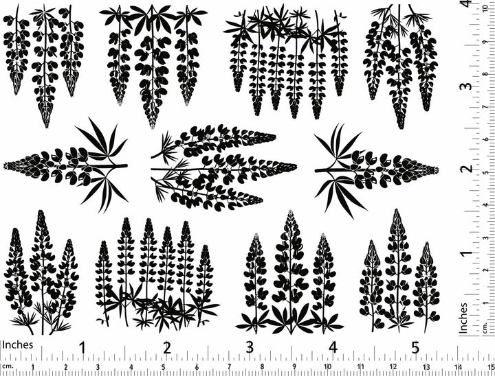 Lupins Flower Decals - Ceramic Cone 017 - Fused Glass - Enamel