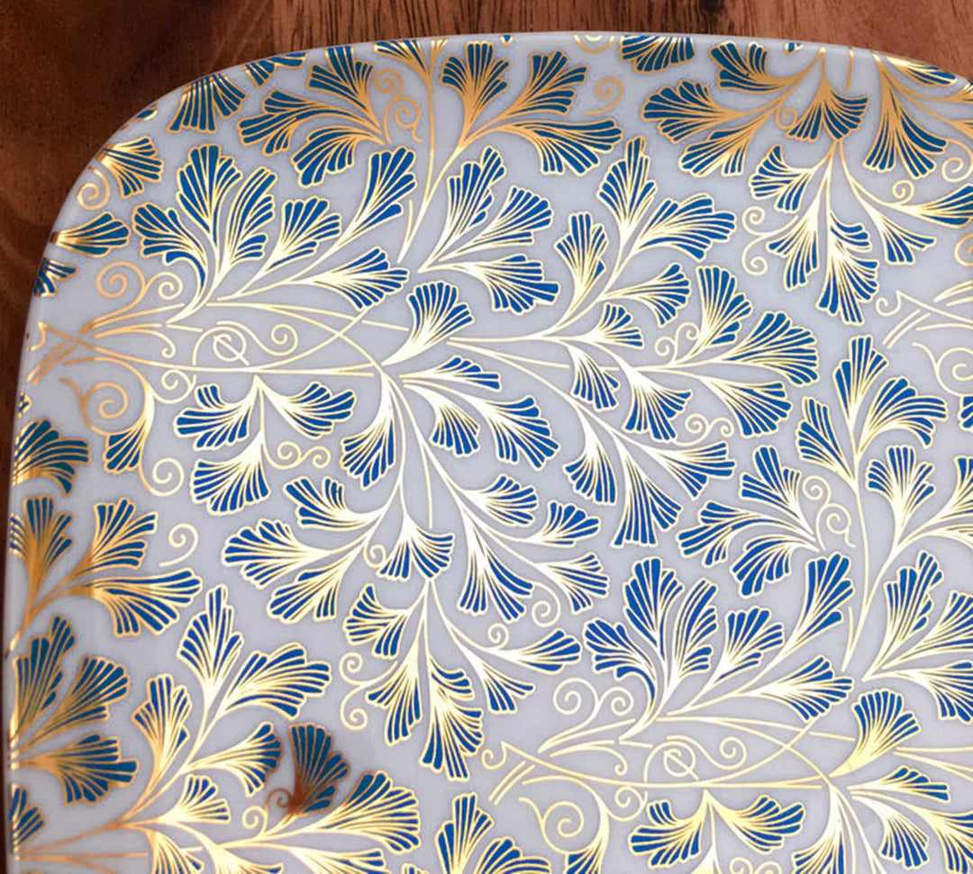 Aufkleber mit zweifarbigem Farnmuster – Kegel 017 – geschmolzenes Glas