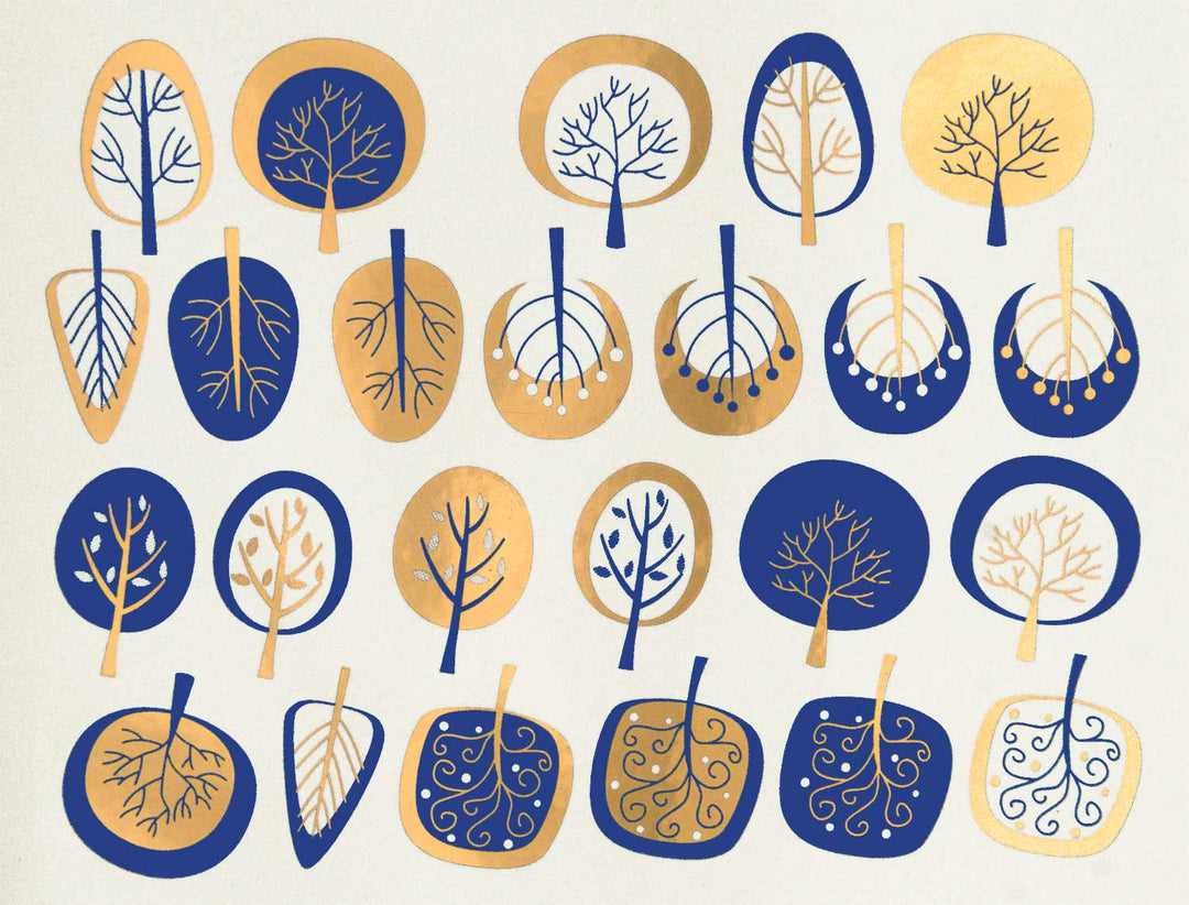 Décalcomanies d'arbre moderne bicolore - Céramique Cône 017 - Verre fusionné - Émail