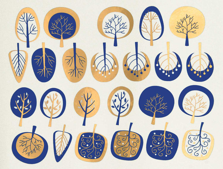 Décalcomanies d'arbre moderne bicolore - Céramique Cône 017 - Verre fusionné - Émail