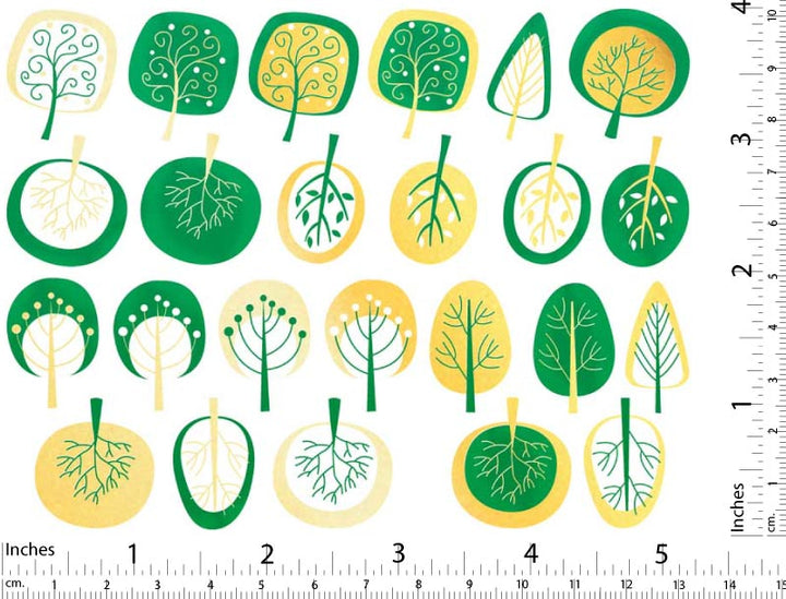Décalcomanies d'arbre moderne bicolore - Céramique Cône 017 - Verre fusionné - Émail
