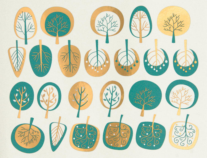 Décalcomanies d'arbre moderne bicolore - Céramique Cône 017 - Verre fusionné - Émail