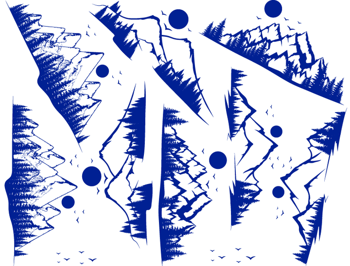 Mountain Scene Decals - Ceramic Cone 017 - Fused Glass - Enamel