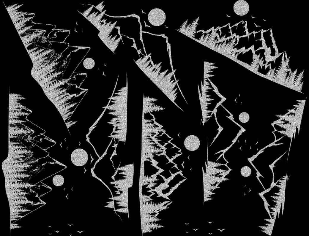 Mountain Scene Decals - Ceramic Cone 017 - Fused Glass - Enamel