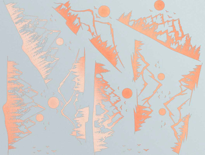 Mountain Scene Decals - Ceramic Cone 017 - Fused Glass - Enamel