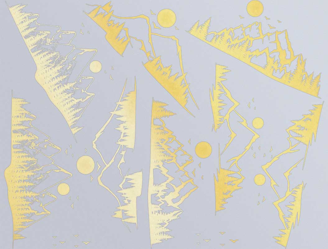 Mountain Scene Decals - Ceramic Cone 017 - Fused Glass - Enamel