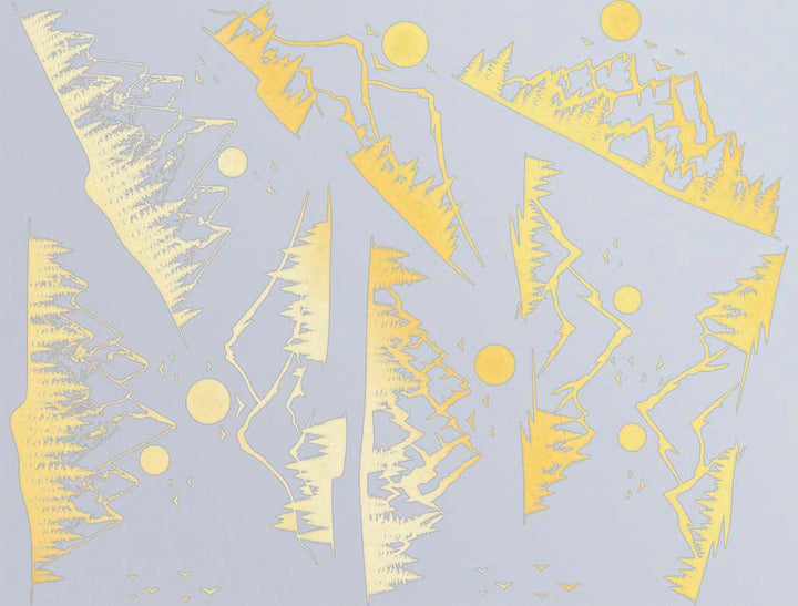 Mountain Scene Decals - Ceramic Cone 017 - Fused Glass - Enamel