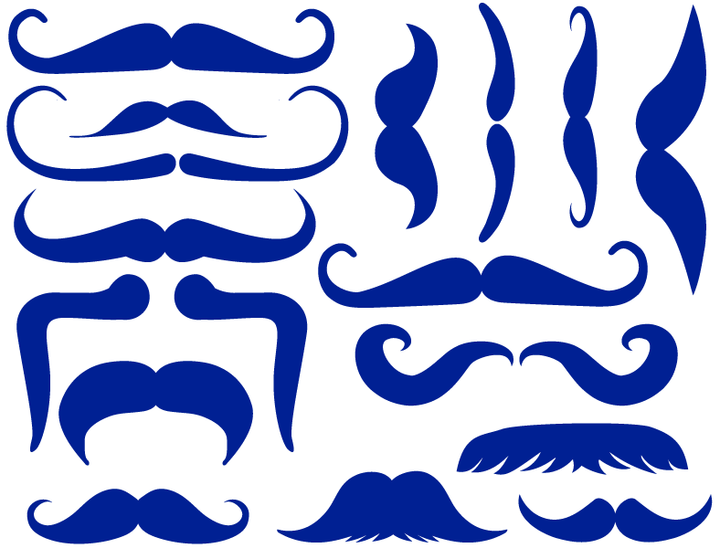 Moustache Décalcomanies - Cône 017 - Verre fusionné