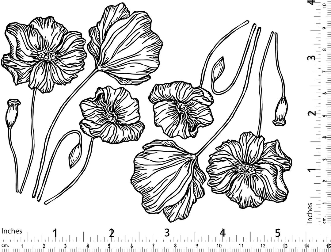 Décalcomanies Coquelicot - Céramique Cône 017 - Verre fusionné - Émail