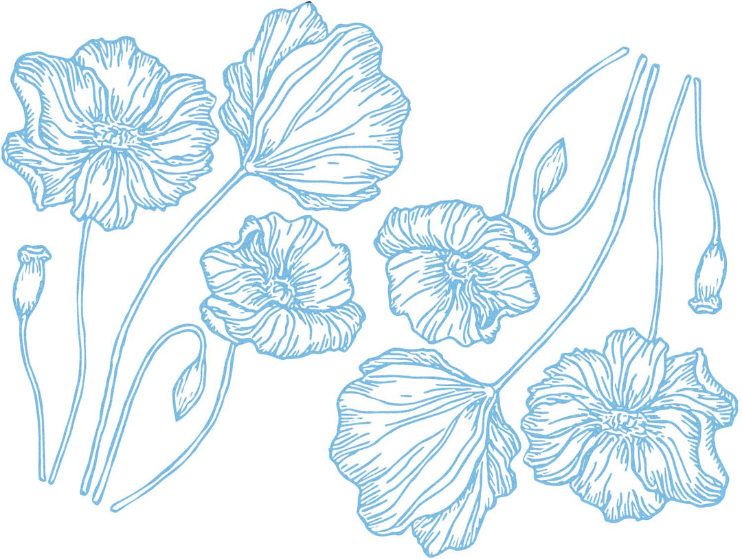 Leuchtende Mohnblumen-Aufkleber – Nicht lebensmittelecht – Glassware – Keramikkegel 022 – Emaille