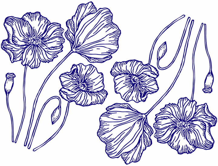 Décalcomanies Coquelicot - Céramique Cône 017 - Verre fusionné - Émail