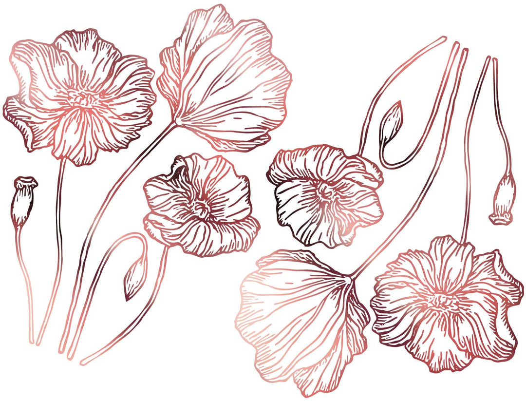 Décalcomanies Coquelicot - Céramique Cône 017 - Verre fusionné - Émail