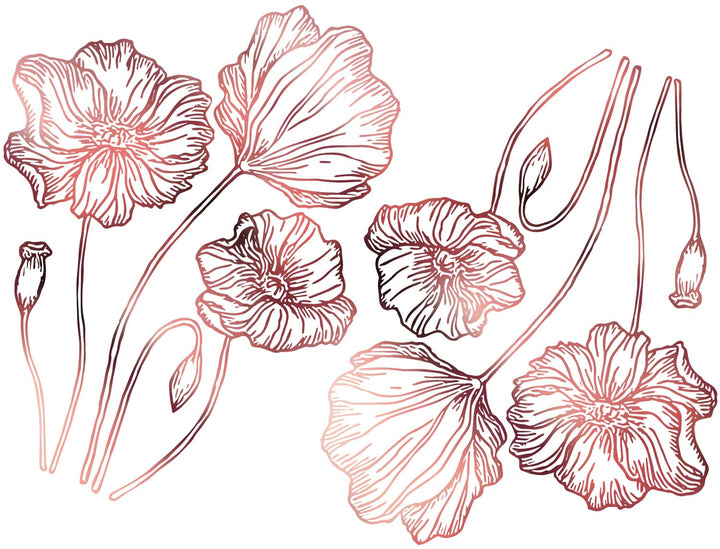 Décalcomanies Coquelicot - Céramique Cône 017 - Verre fusionné - Émail