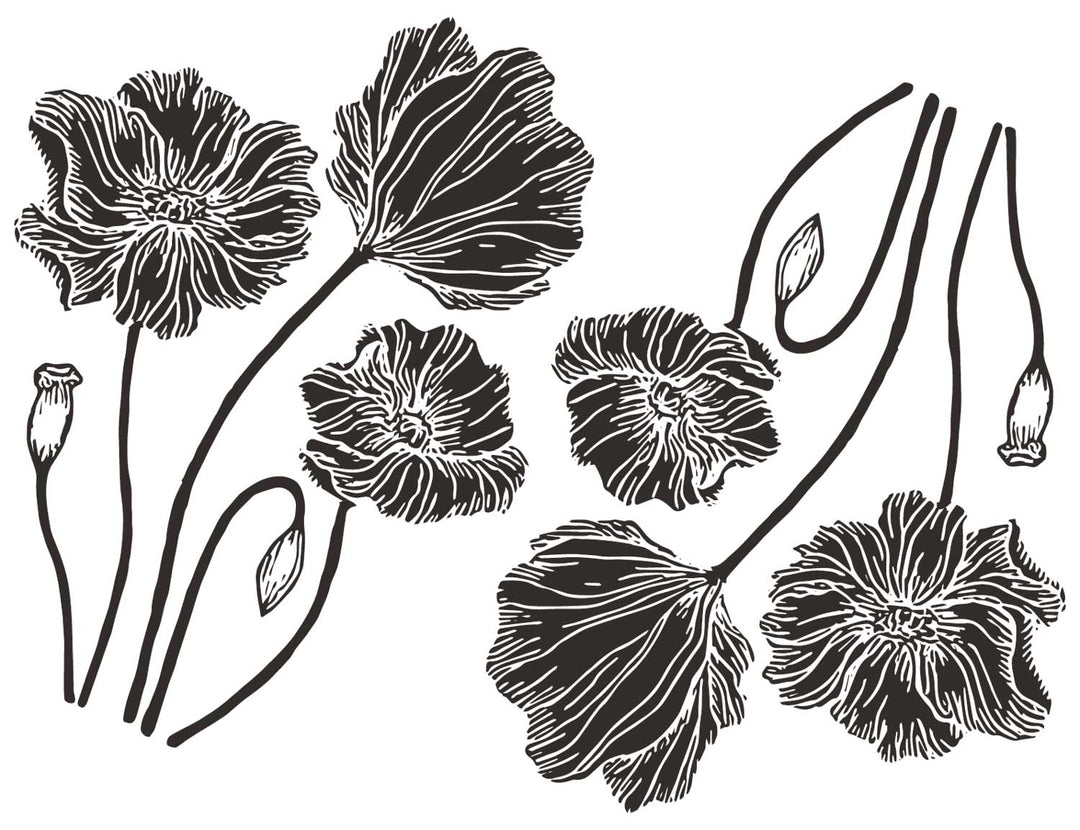 Solid Poppy Decals - Ceramic Cone 6 - Inglaze
