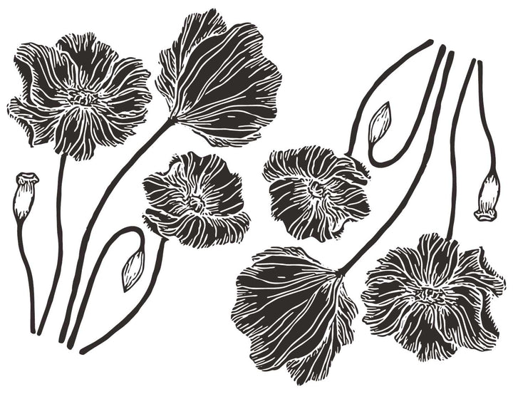 Solid Poppy Decals - Ceramic Cone 6 - Inglaze