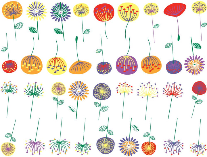 Regenbogen Blumen Aufkleber - Kegel 017 Keramik- Emaille