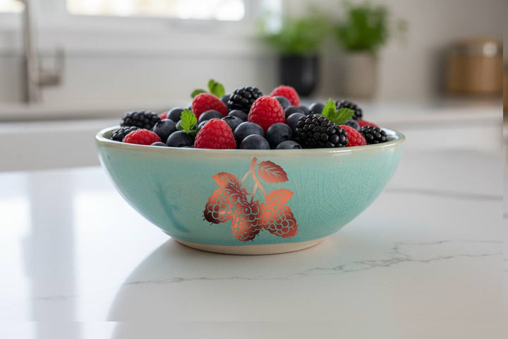 Raspberry and Blackberry Decals - Ceramic Cone 017 - Fused Glass - Enamel
