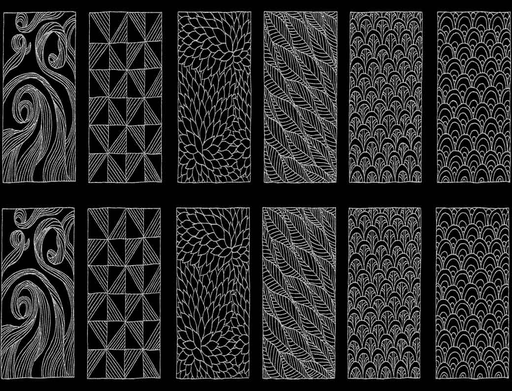 Décalcomanies rectangulaires texturées - Céramique Cône 017 - Verre fusionné - Émail