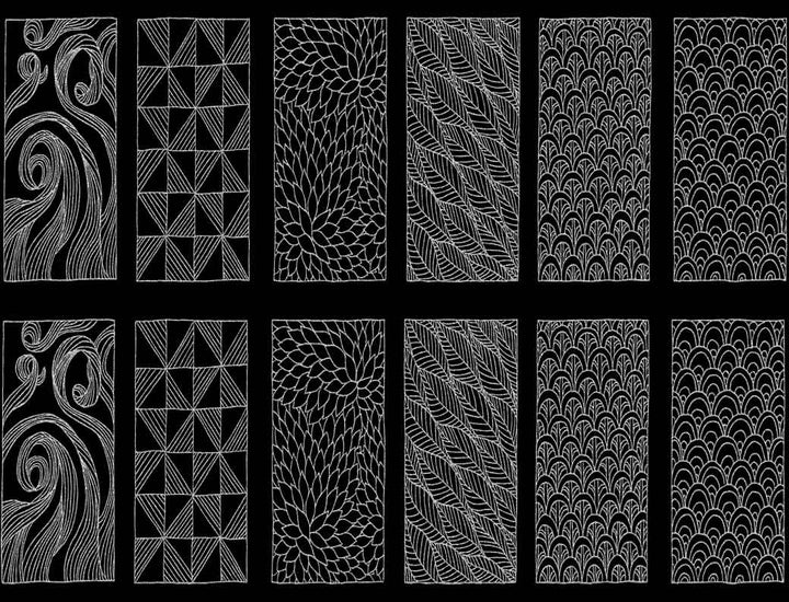 Décalcomanies rectangulaires texturées - Céramique Cône 017 - Verre fusionné - Émail