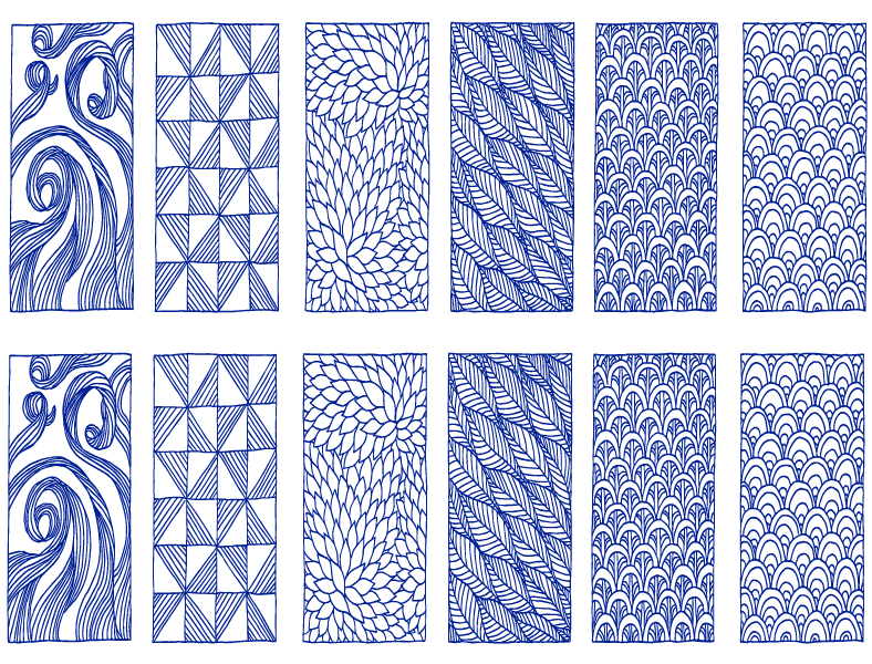 Décalcomanies rectangulaires texturées - Céramique Cône 017 - Verre fusionné - Émail