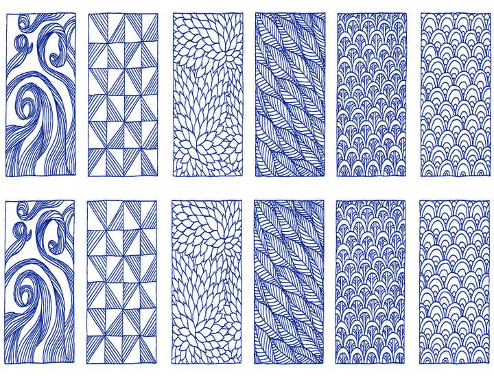 Décalcomanies rectangulaires texturées - Céramique Cône 017 - Verre fusionné - Émail