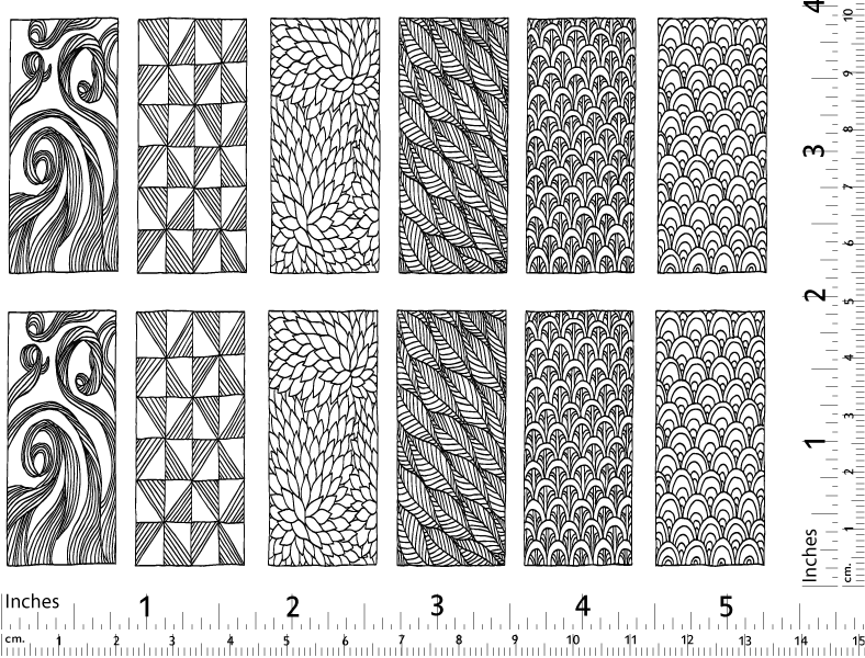 Décalcomanies rectangulaires texturées - Céramique Cône 017 - Verre fusionné - Émail