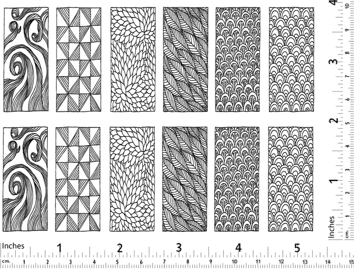 Décalcomanies rectangulaires texturées - Céramique Cône 017 - Verre fusionné - Émail