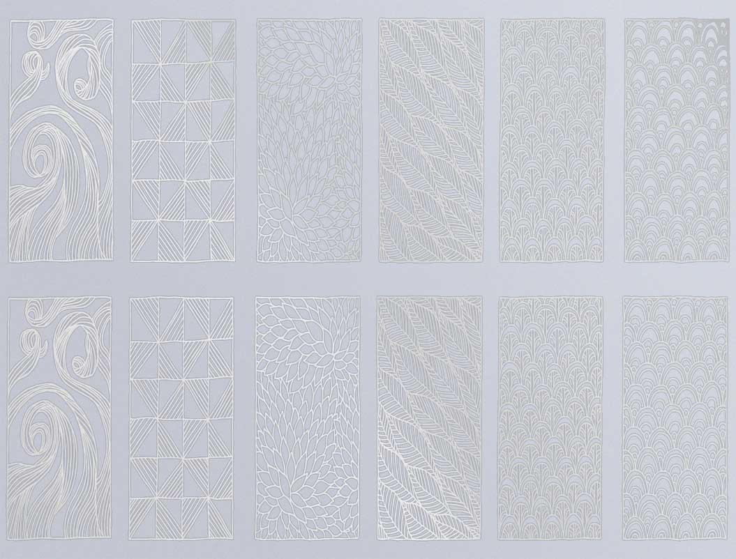 Décalcomanies rectangulaires texturées - Céramique Cône 017 - Verre fusionné - Émail