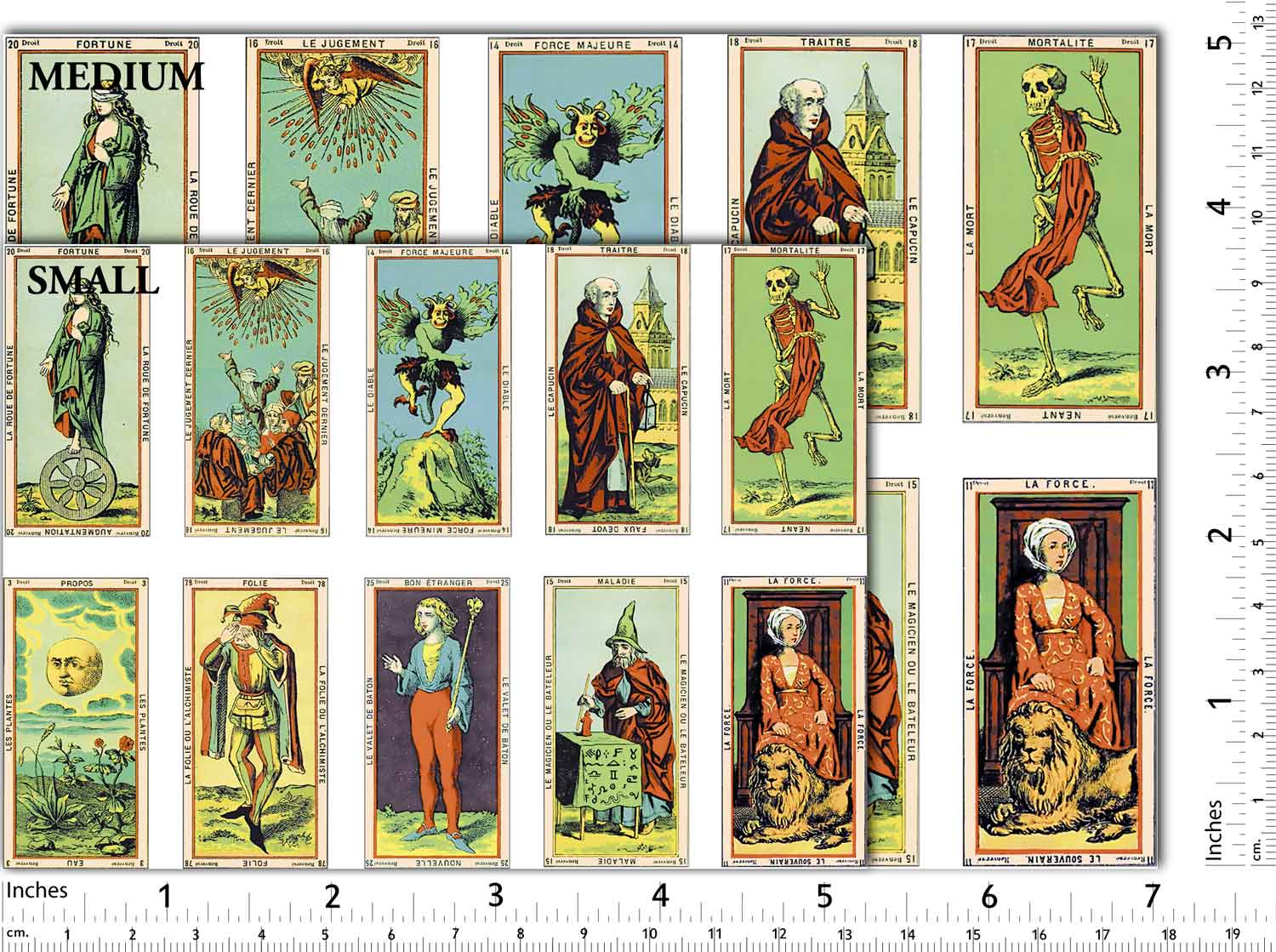 Antique French Tarot Card #1 Decals - Not Food Safe - Ceramic Cone