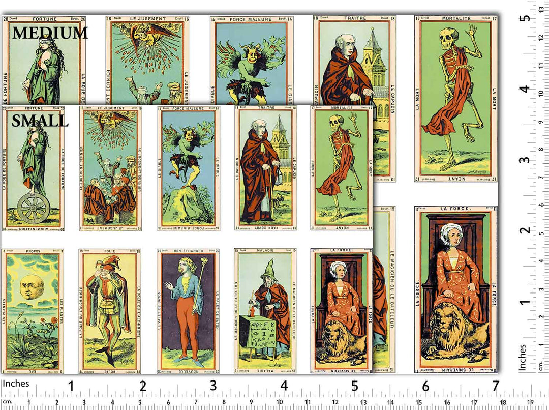 Antique French Tarot Card #1 Decals - Not Food Safe - Ceramic Cone 017 - Fused Glass - Enamel