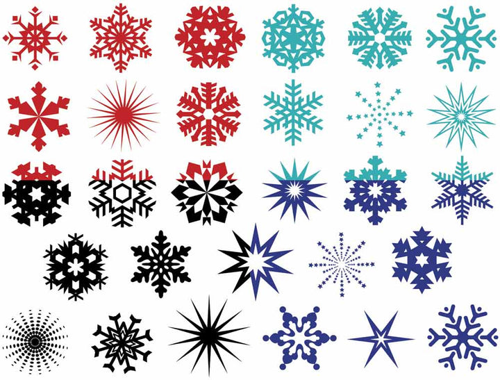 Kleine Schneeflocken-Aufkleber - Kegel 6 - Inglasur 