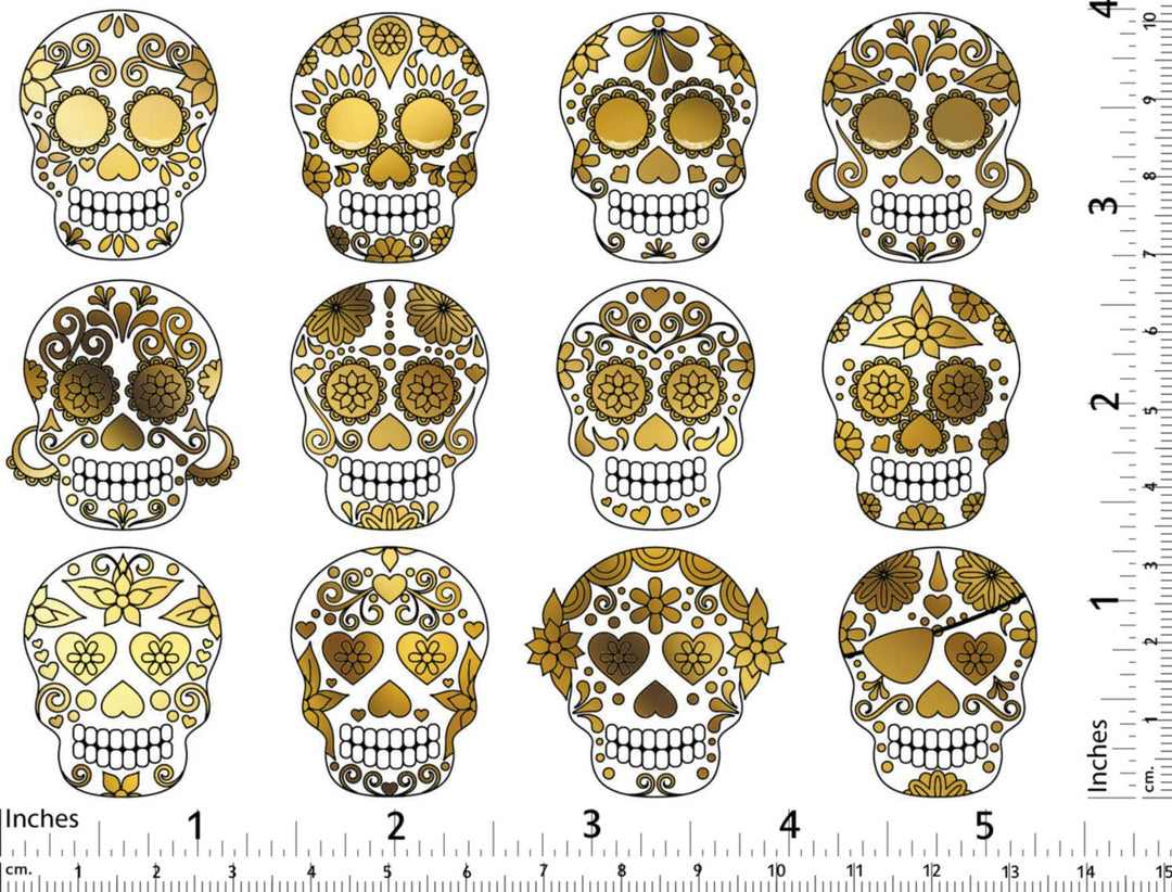 Décalcomanies de crânes de sucre bicolores - Céramique Cône 017 - Verre fusionné - Émail