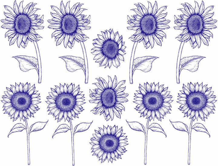 Décalcomanies Tournesol - Céramique Cône 017 - Verre fusionné - Émail