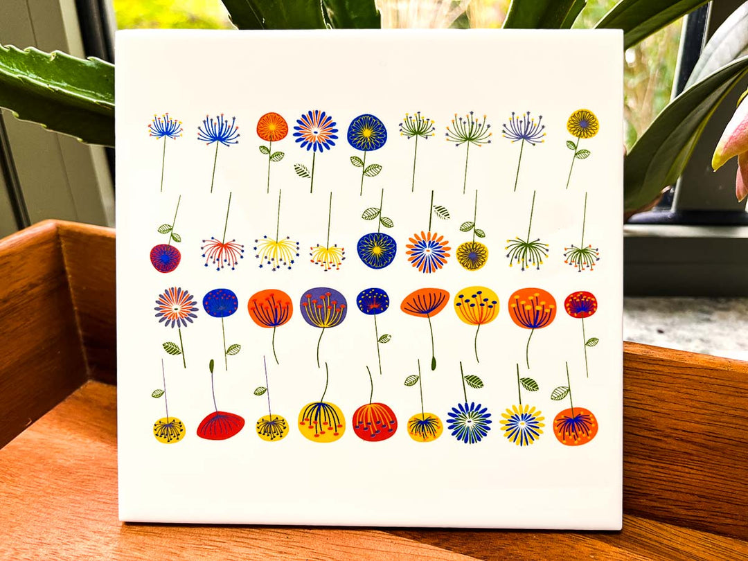 Regenbogen Blumen Aufkleber - Kegel 017 Keramik- Emaille