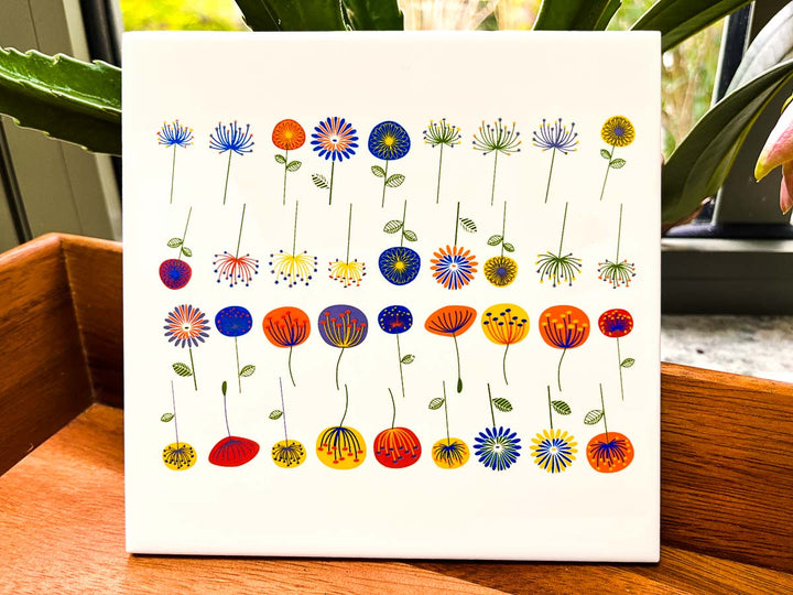 Regenbogen Blumen Aufkleber - Kegel 017 Keramik- Emaille