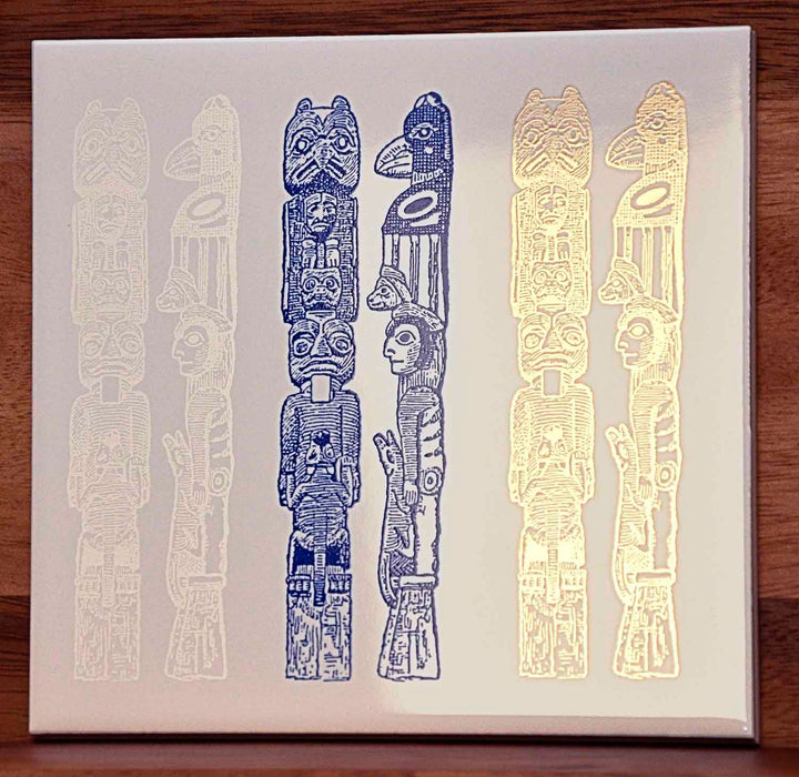 Totem Amérindien Décalcomanies - Céramique Cône 017 - Verre Fusionné - Émail