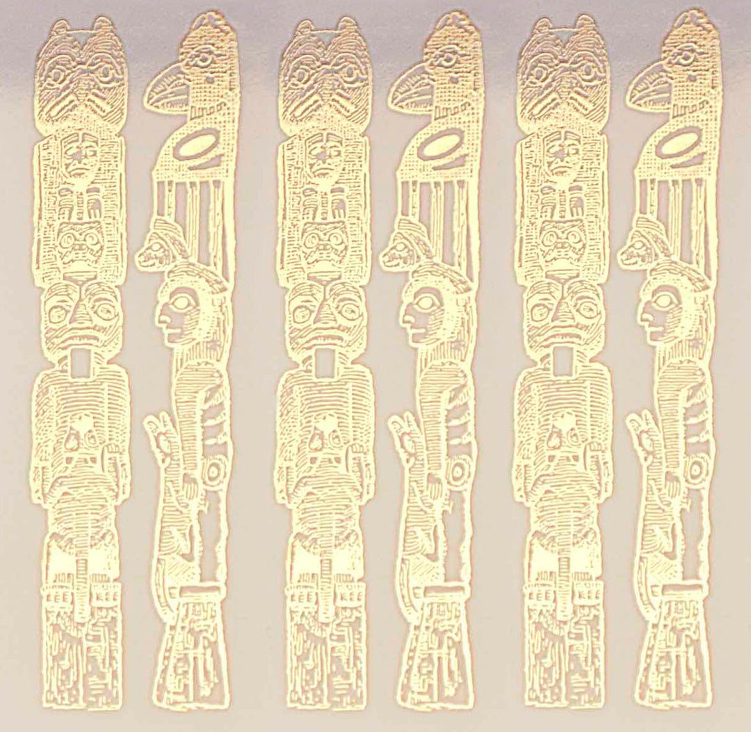 Totem Amérindien Décalcomanies - Céramique Cône 017 - Verre Fusionné - Émail