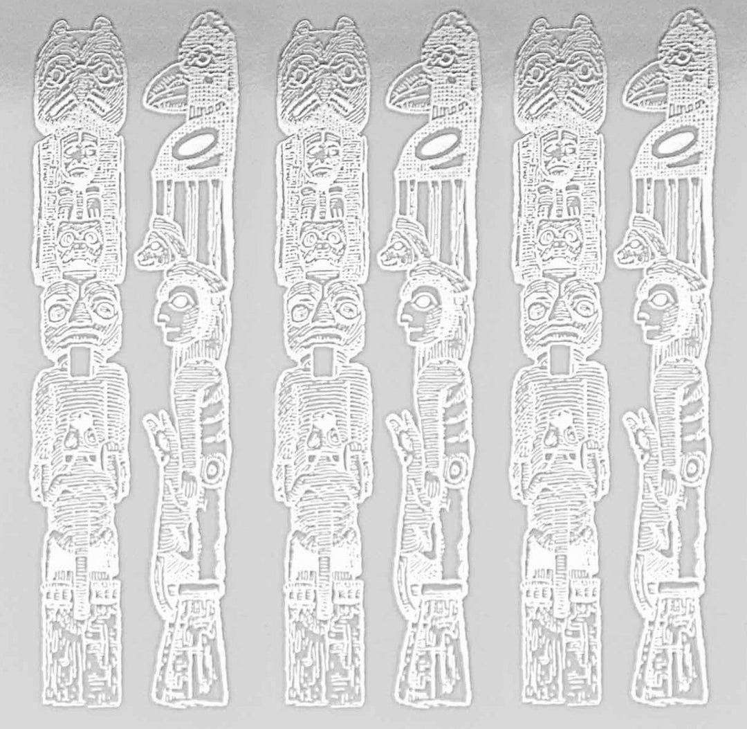 Totem Amérindien Décalcomanies - Céramique Cône 017 - Verre Fusionné - Émail