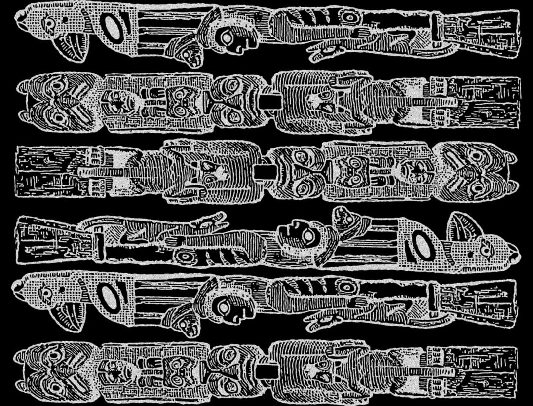 Totem Amérindien Décalcomanies - Céramique Cône 017 - Verre Fusionné - Émail