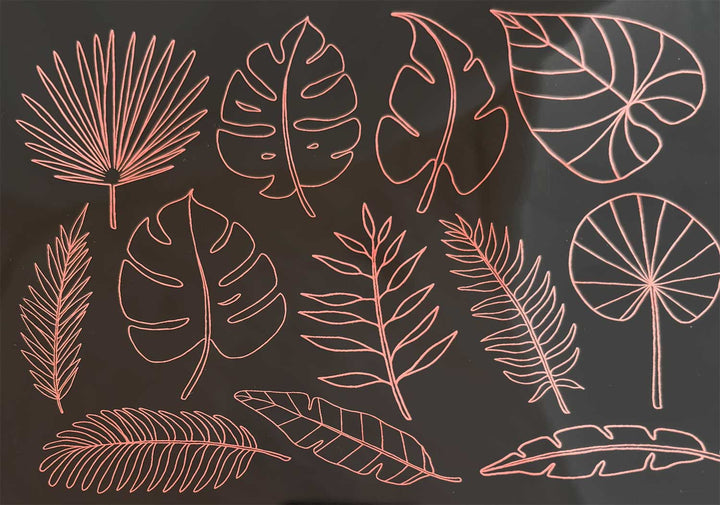 Décalcomanies Feuilles Tropicales - Céramique Cône 017 - Verre Fusionné - Émail