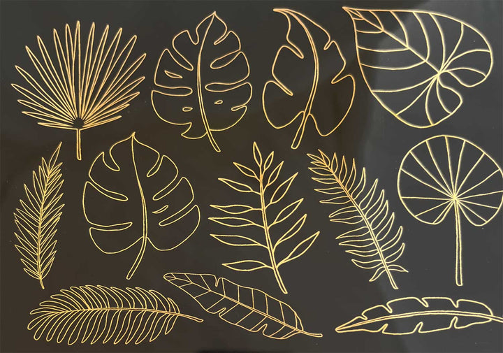 Décalcomanies Feuilles Tropicales - Céramique Cône 017 - Verre Fusionné - Émail