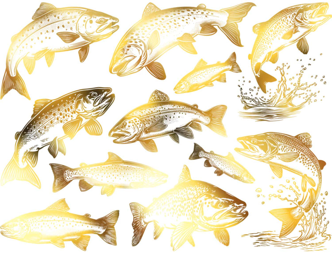 Trout Decals - Ceramic Cone 017 - Fused Glass - Enamel