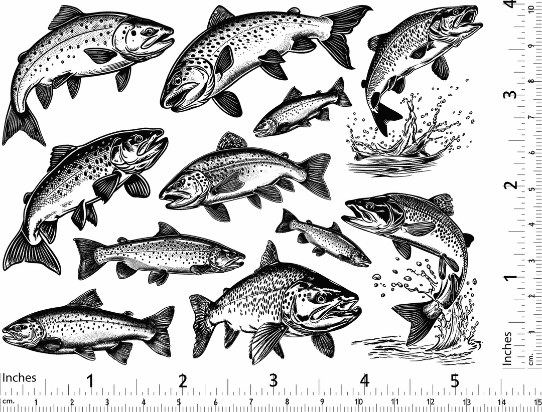 Trout Decals - Ceramic Cone 017 - Fused Glass - Enamel